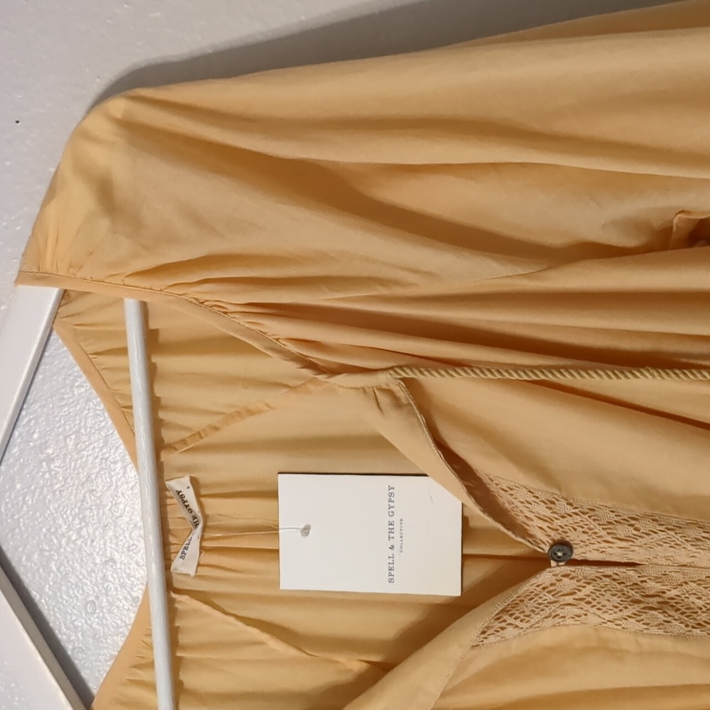 Spell And The Gypsy Sample Handkerchief Asymmetric Ruffle Hem Midi Dress NWT S - Picture 9 of 16